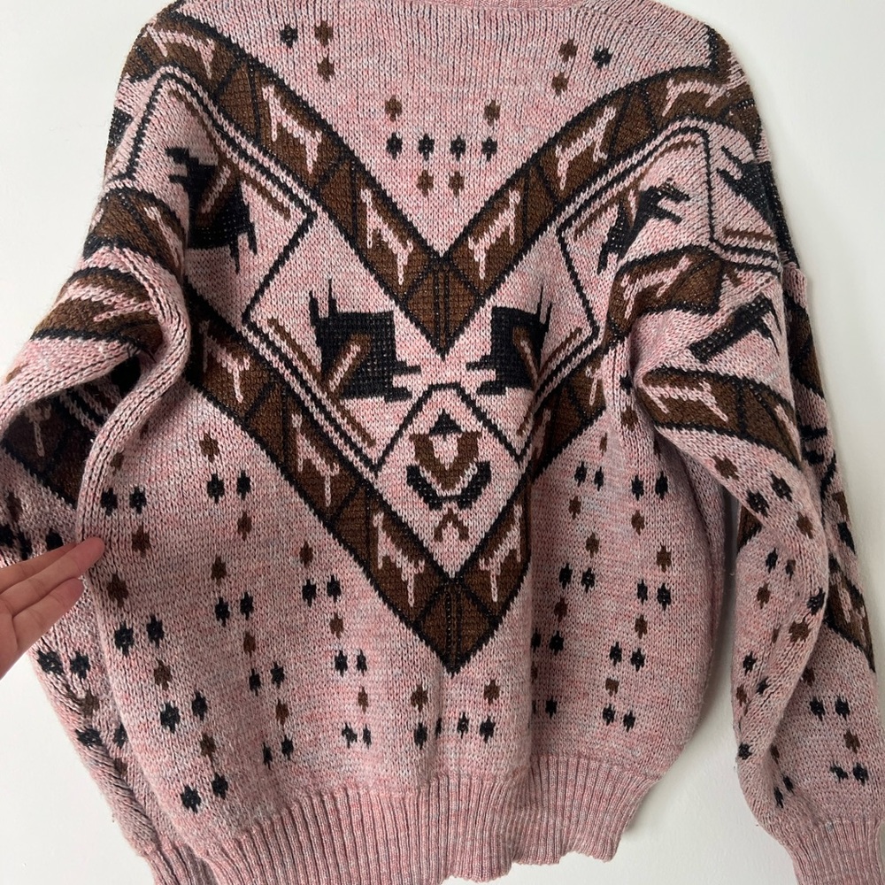 Vintage Geometric 85% Wool Sweater Made In Peru Host Pick ๐ฅณ๐๐ - Picture 6 of 10